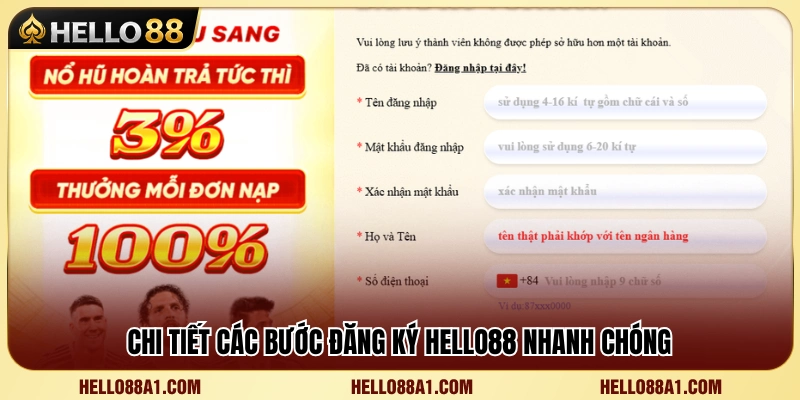 Đăng ký Hello88 2 Quy trình đăng ký Hello88 đầy đủ dành cho người mới