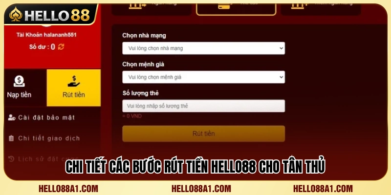 Hướng dẫn rút tiền Hello88 chi tiết dành cho người mới 